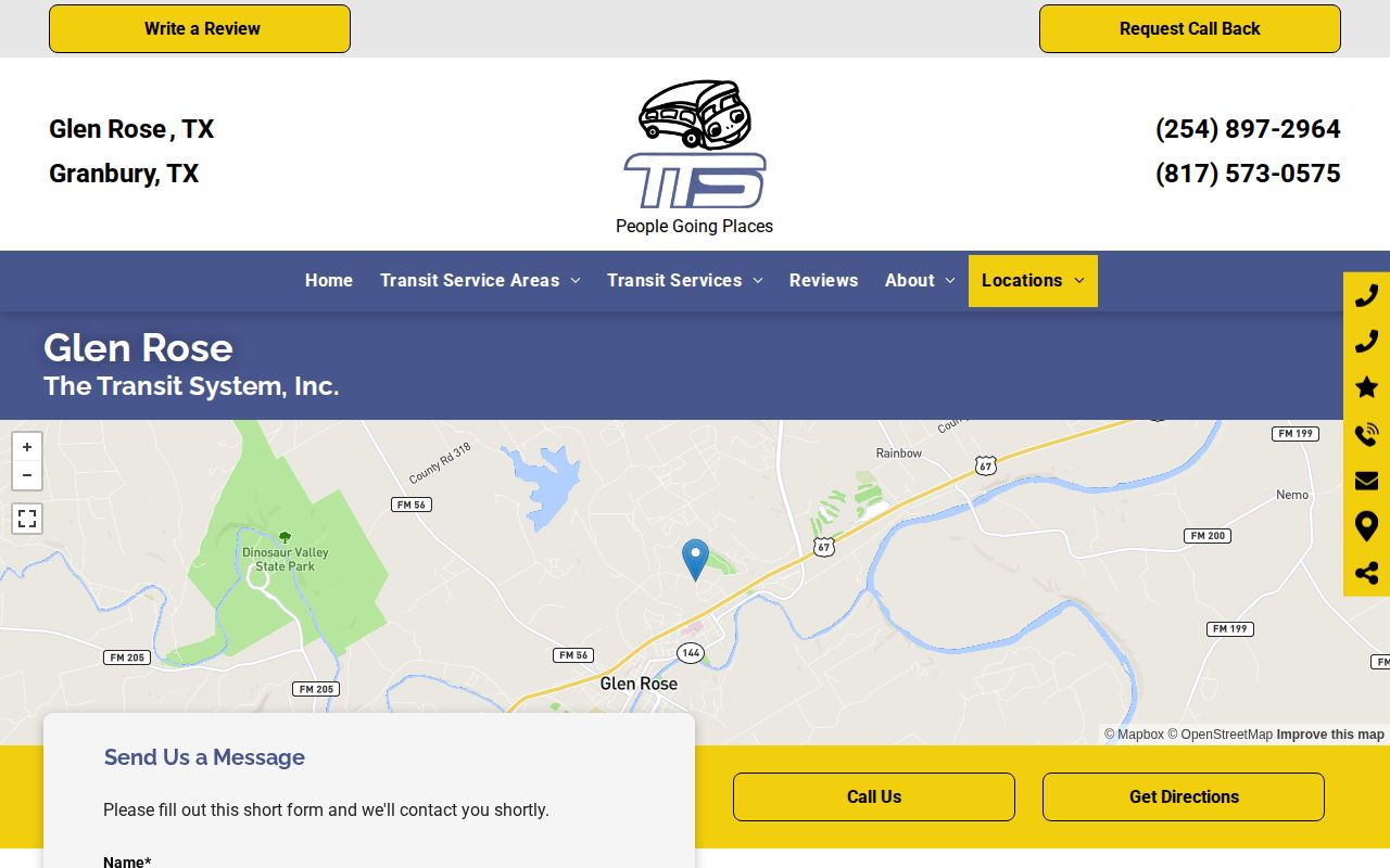 Glen Rose transit information after a Somervell County release